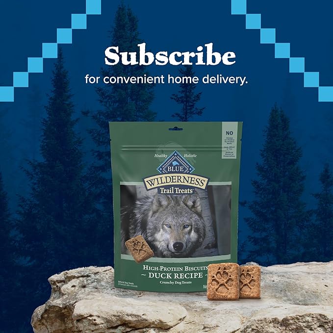 Blue Buffalo Wilderness Trail Treats High Protein Grain Free Dog Biscuits Crunchy Dog Treats, Duck Recipe, 24-oz Bag