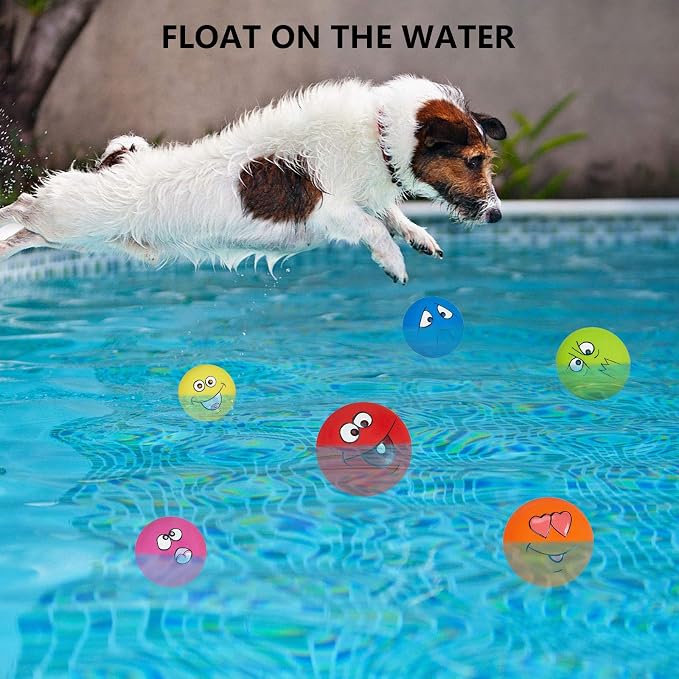 Dog Toy Squeaky Dog Toys Funny Face Chewing Latex Rubber Soft Fetch Play Interactive Dog Balls for Puppy Small Medium Pet Dog (6PCS)