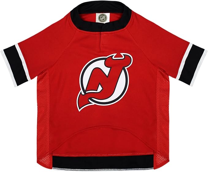 Pets First NHL New Jersey Devils Jersey for Dogs & Cats, Large. - Let Your Pet Be A Real NHL Fan!
