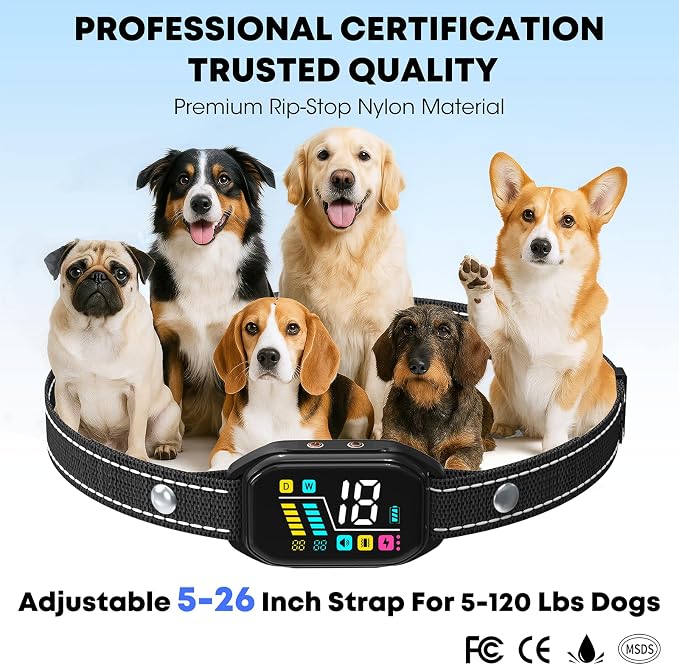 Dog Bark Collar with Remote: 2-in-1 Bark & Shock Collar, 2 Dogs