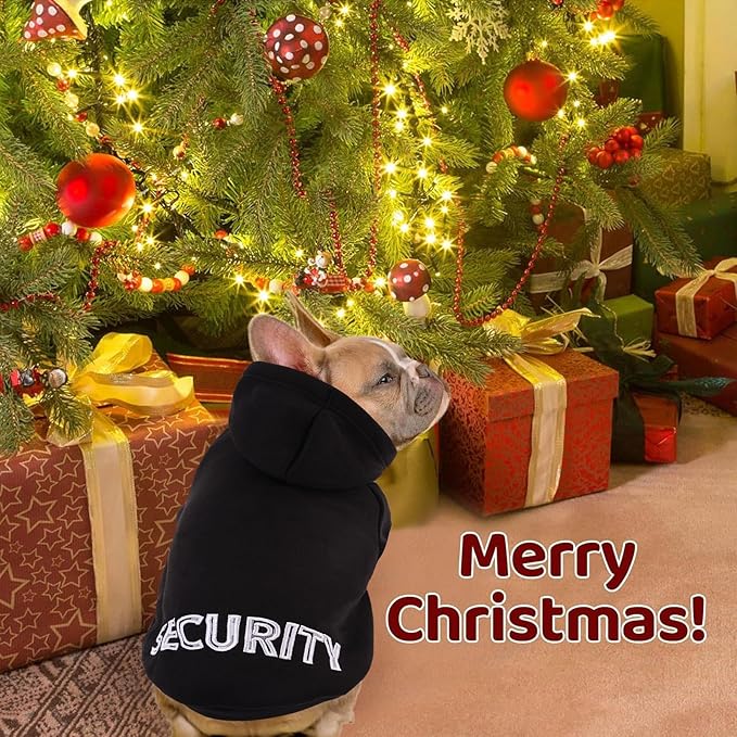 SAWMONG Dog Hoodie,Flannel Pet Hooded Sweater with Hat Puppy Pullover Sweater Shirt,Dog (Security Black,3XL)