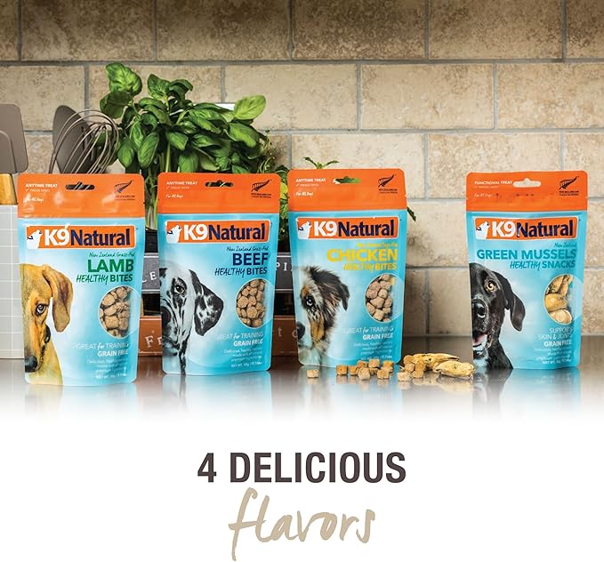 K9 Natural, Freeze-Dried Single Ingredient Dog Treats, High-Value, Low-Calorie Protein Bites for Active Dogs, Healthy Dog Training Treats, Grain-Free Reward, Beef & Organs, 1.76oz