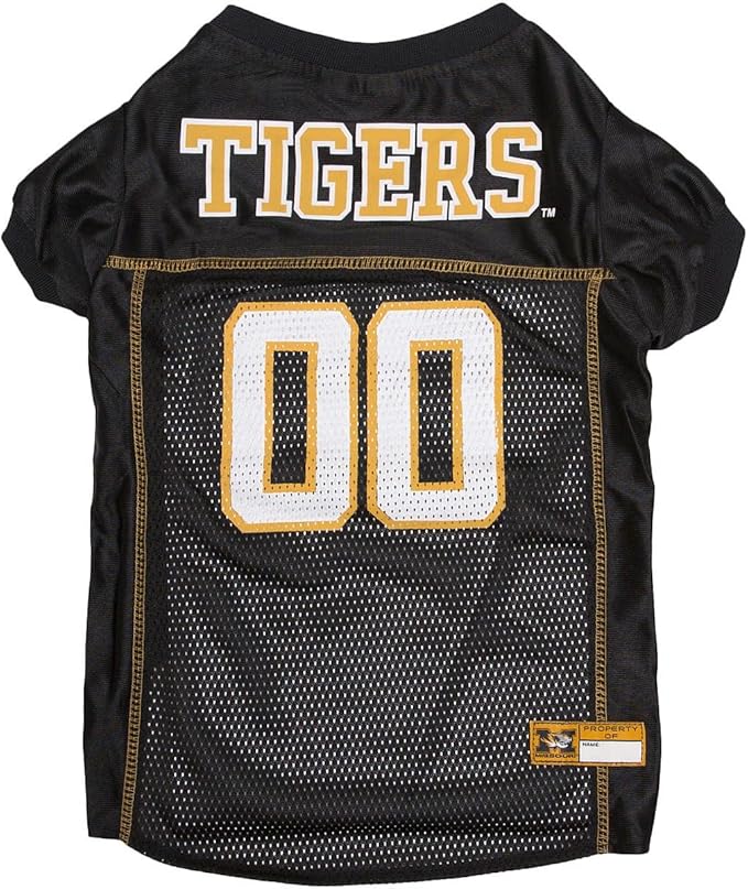 Pets First NCAA College Missouri Tigers Mesh Jersey for DOGS & CATS, Small.Licensed Dog Jersey with your Favorite Football/Basketball College Team
