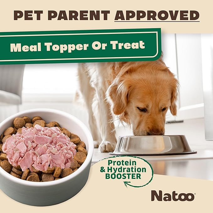 NATOO Dog Food Topper for Picky Eaters & Dog Treat (Salmon with Brown Rice), Dog Toppers for Dry Food, Wet Meal Toppers for Dogs & Puppies, Limited Ingredient Dog Food, 3 oz (Case of 20)