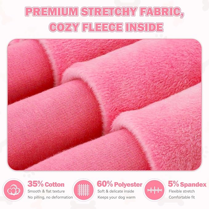 3XL Dog Sweaters for Large Dogs,Dog Hoodie,Cozy Fleece Interior Sweatshirt with Hood & Pocket,Leash Hole,Pet Clothes Sweater for Small,Medium,and Large Dogs,Pink&3XL