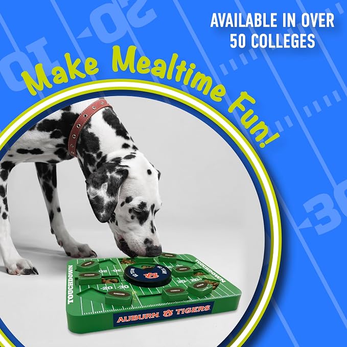 Pets First NCAA Auburn Large Puzzle Toy, New Size, Interactive Dog Treat & Slow Feeding Toy