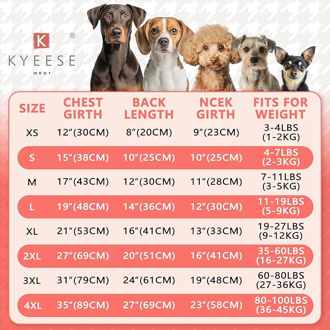 KYEESE Dog Christmas Sweater with Reindeer Pattern,Cozy Large Dogs Christmas Red Buffalo Plaid Knitwear, Turtleneck Dog Sweater for Large Dogs with Leash Hole, Soft Warm Pet Clothes, XXXX-Large