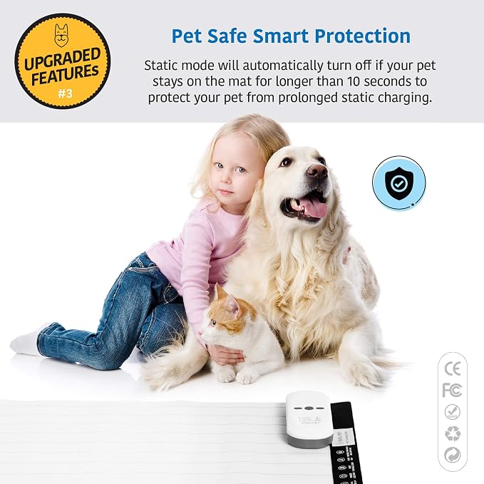 SVD.PET Pet Training Mat, 60"x12" Electric Scat Mat for Cats & Dogs, White