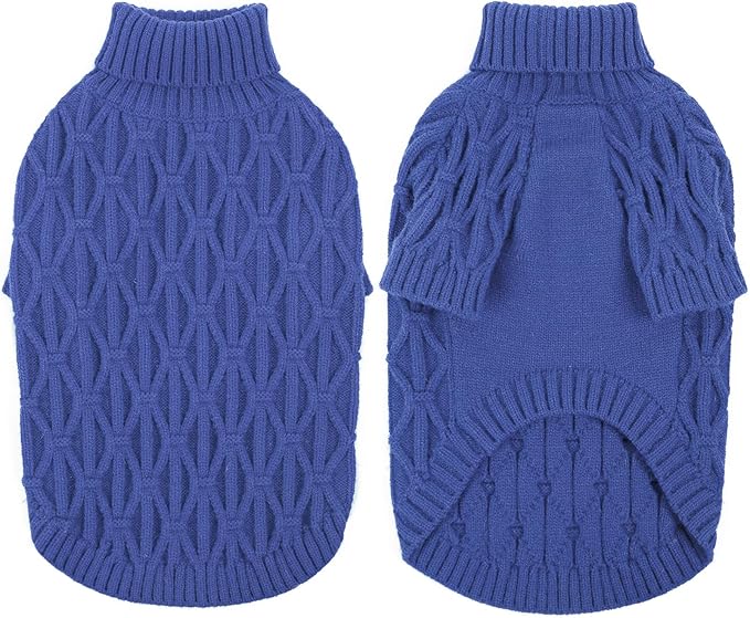 XL Dog Winter Sweater, Dog Sweaters for Large Dogs, Pet Warm Pullover Clothes Winter Apparel for Labrador, Golden Retriever, Blue XL