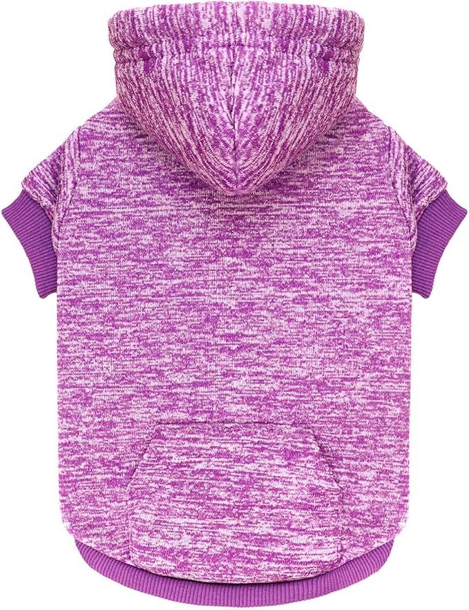 Dog Sweaters for Small Dogs Dog Hoodie Fleece Sweater Soft Clothes Sweatshirt with Pocket Hoodie for Small Dogs Puppy Sweater(Purple&XS)