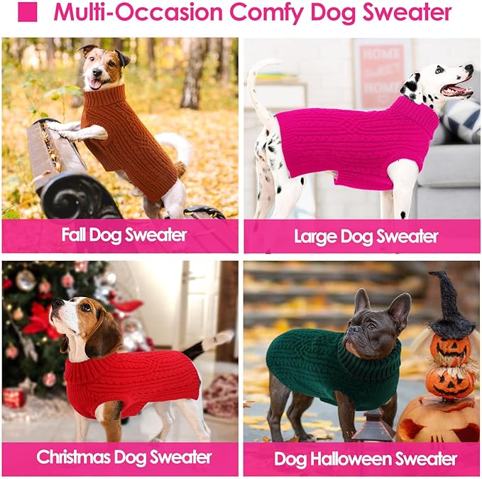 AOFITEE XL Dog Sweater, Extra Large Dog Sweater Girl Boy, Warm Turtleneck Fall Dogs Sweaters Girl Boy, Dogs Christmas Sweaters Pet Knitwear, Soft Pullover for Beagle, Weimaraner, Dalmation, XL