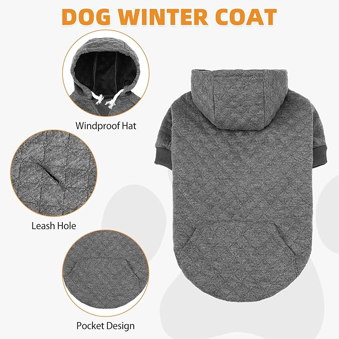 KOOLTAIL Small Dog Sweater, Ultra-Warm & Soft Winter Fall Sphynx Cat Clothes for Cats Only, Lightweight Dog Hoodie Sweatshirt for Small Dogs Boy Girl Yorkie, Chihuahua, Shih-Tzu, Puppy, Gray XXS