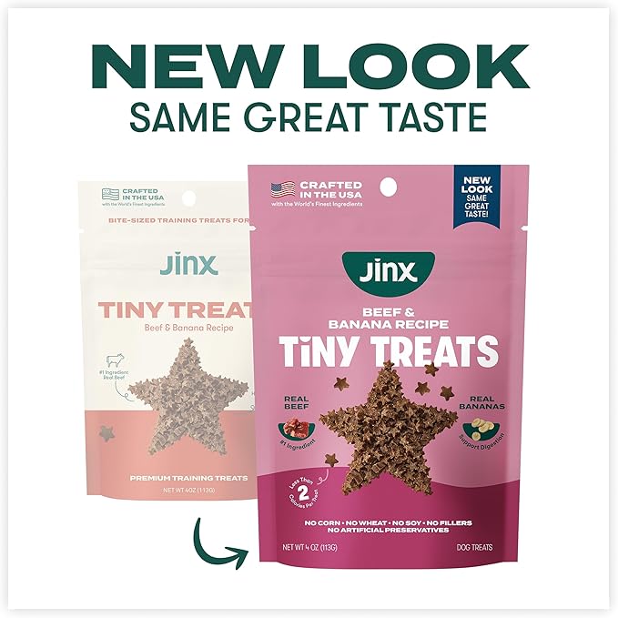 Jinx Beef Dog Training Treats - Healthy All-Natural Mini Bite-Sized Dog Treats for Training with Grass-Fed Beef - Pet Products for All Dogs (Puppies, Adults & Seniors) - 4oz