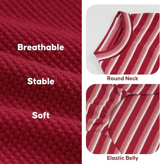 KYEESE 2Pack Waffle Dog Shirts Stretchy Dog T-Shirts Lightweight Dogs Tank Top Sleeveless Striped Dogs Shirt Vest Breathable, XX-Large, Red+Striped