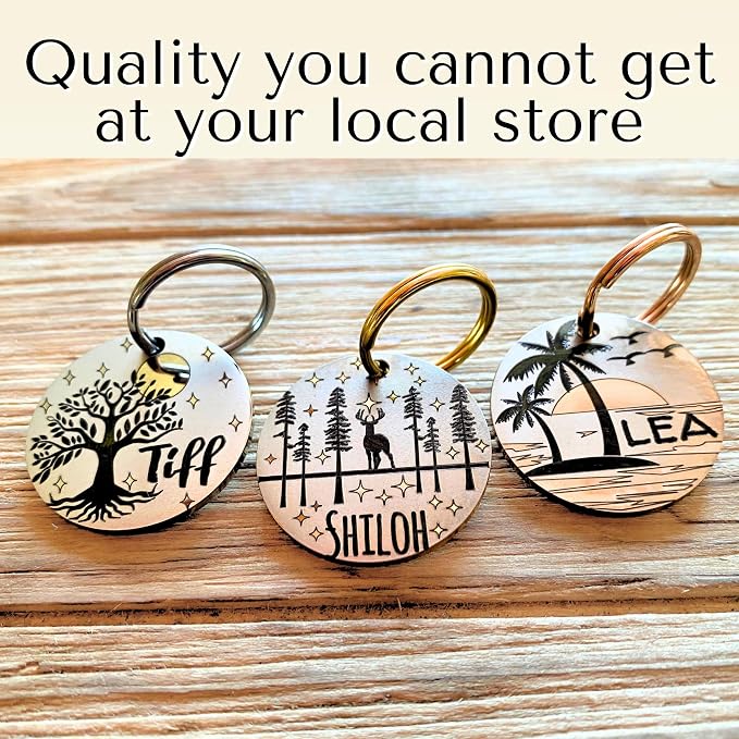 PawFurEver QR Code Dog Tag - Custom Dog Tags/Pet ID Tags for Dogs, Engraved Dog Tag & Pet Tag, Stainless Steel Dog Tags Personalized for Pets (Deer, Gold)