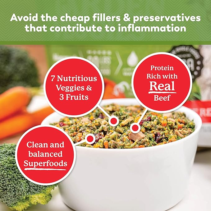 Dr. Harvey's Beef & Garden Veggies Dog Food, Human Grade Grain-Free Dehydrated Food for Dogs with Freeze-Dried Beef (5 Pounds)
