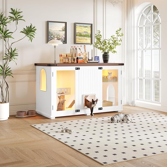 Large Cat Litter Box Enclosure Hidden Litter Box Furniture Cat House