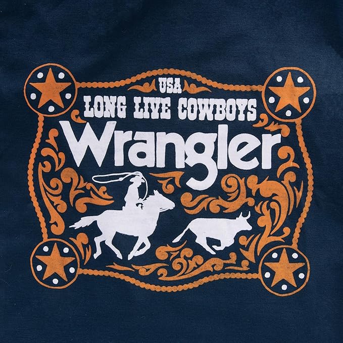 Wrangler Dog Shirt – Western Cowboy Rope Logo Pet Tee for Small to XL Dogs – Pull-on Machine Washable Dog T-Shirt (Navy, M)