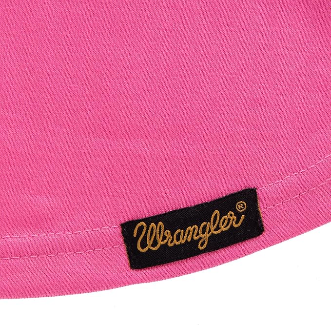 Wrangler Dog Shirt – Western Cowboy Rope Logo Pet Tee for Small to XL Dogs – Pull-on Machine Washable Dog T-Shirt (Pink, L)