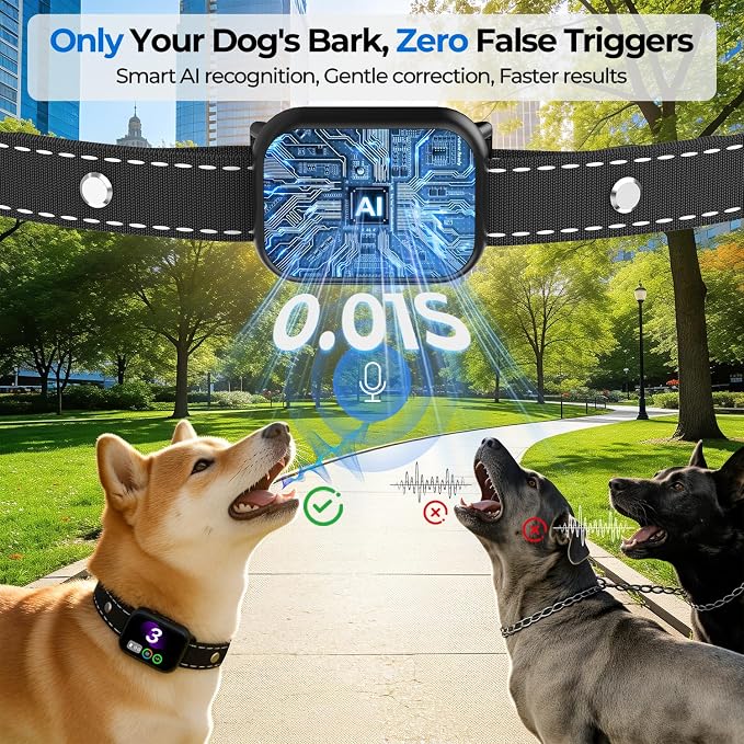 RPZ Automatic Dog Bark Collar for Small Medium Large Dogs 8-150 Lbs, Black