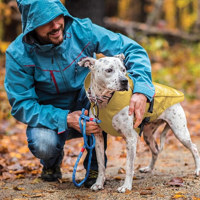 Kurgo Halifax Rain Shell, Dog Raincoat, Waterproof Rain Jacket for Dogs, Pet Poncho, Reflective, Leash Opening, Quick Release Buckles (Stormy White, X-Large)