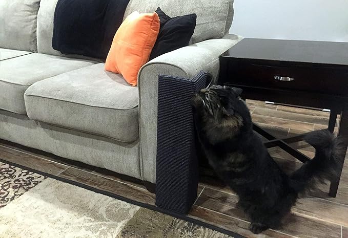 'Sofa-Scratcher Squared' Cat Scratching Post & Couch-Corner/Furniture Protector (Charcoal)