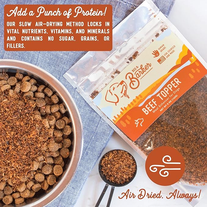 Beg & Barker Beef Dog Food Topper - Premium Meal Mixer - All Natural, High Protein Beef Topper (5 oz, Pack of 1)