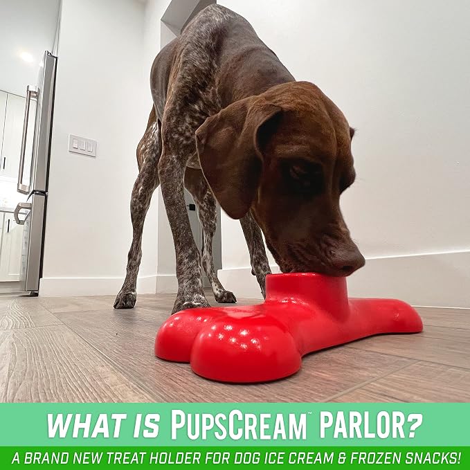 GoSports Pets PupsCream Parlor - Non-Slip Frozen Dog Treat & Ice Cream Holder - Mess-Free Lick Mat Alternative, Includes 6 Reusable Cups & Lids