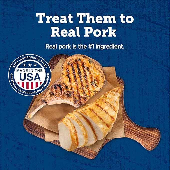 Blue Buffalo True Chews Dog Treats, Made in The USA with Natural Ingredients, Pork and Chicken Sausage Recipe, 14-oz Bag