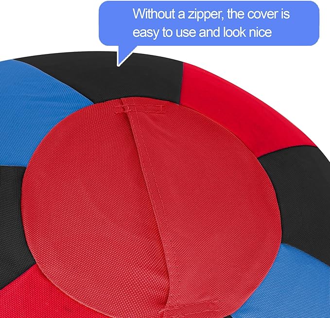 Herding Ball for Dogs Horse Ball& Cover 25" for Horses Large with Hand Pump for Play, Red and Blue and Black