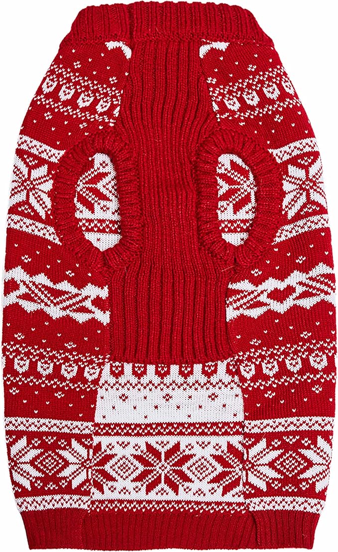 Blueberry Pet Ugly Christmas Dog Sweater, Small Dog Sweater, Red 10", Ugly Christmas Sweater Women, Christmas Sweaters for Women, Ugly Christmas Sweater Men, Durable Christmas Dog Sweater