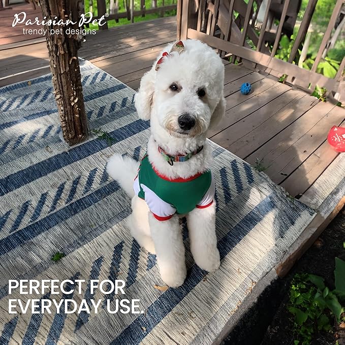 Parisian Pet Dog Jersey – Embroidered Mexico Mesh Fabric Soccer & Sportswear – Lightweight Football Olympic Pet Clothes for Small Dogs - XS