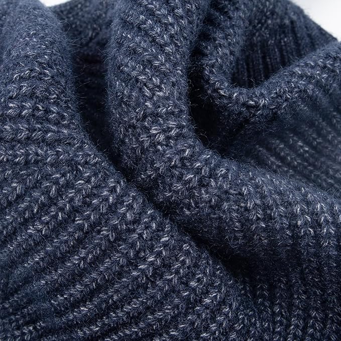 Fitwarm Turtleneck Knit Dog Sweater, Thermal Dog Winter Clothes for Small Dogs Boy Girl, Cozy Sweaters for Dogs, Doggy Pullover Jumper, Pet Outfit, Heather Navy Blue, Medium