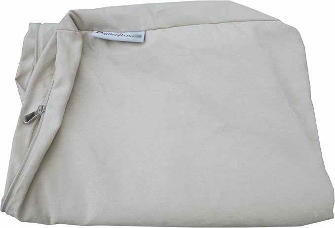 Dogbed4less Orthopedic Dog Bed with Memory Foam for Medium Large Pet, Waterproof Liner, Washable Microsuede Khaki Cover, 41X27X4 Inch (Fit 42X28 Crate)