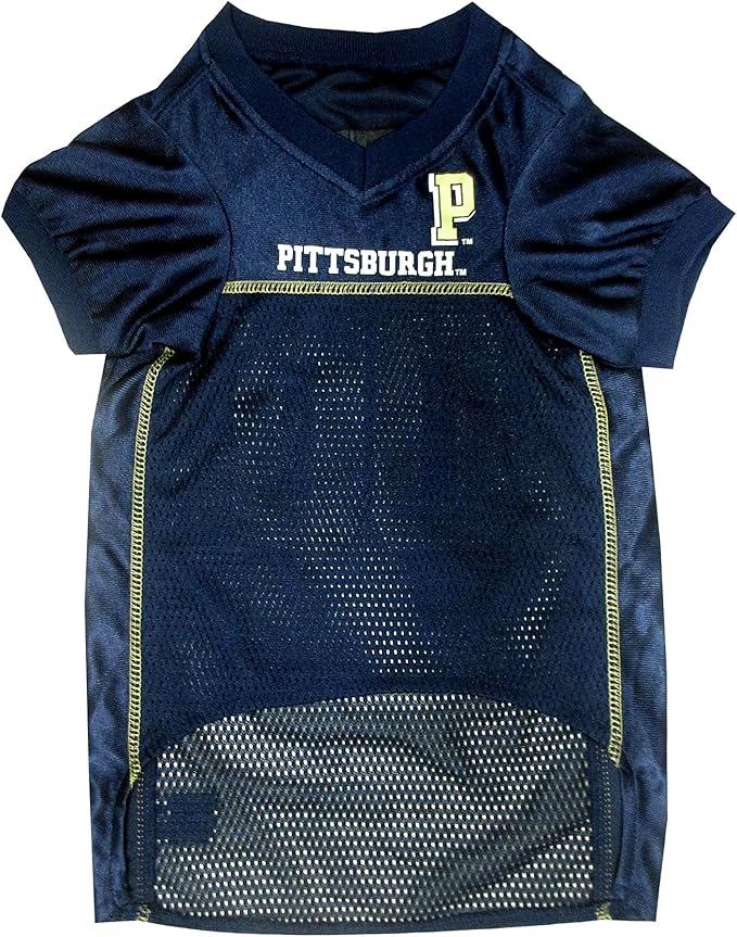 Pets First NCAA College Pittsburgh Panthers Mesh Jersey for DOGS & CATS, Small.Licensed Dog Jersey with your Favorite Football/Basketball College Team