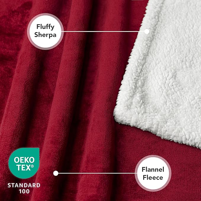 PetAmi Dog Blanket for Small Medium Dogs, Pet Bed Blanket Cat Puppy Kitten, Fleece Furniture Couch Cover Protector Sofa Car, Soft Sherpa Dog Throw Plush Reversible Washable, Mini 29x40 Maroon Red