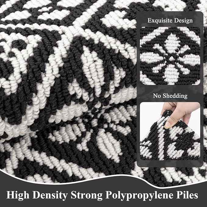 Ileading Runner Rugs for Hallways 3x14ft Heavy-Duty Durable Entryway Floor Mat with Non Slip Rubber Backing for Busy Traffic Extended Indoor Doormat Machine Washable Kitchen Throw Rug(Black)