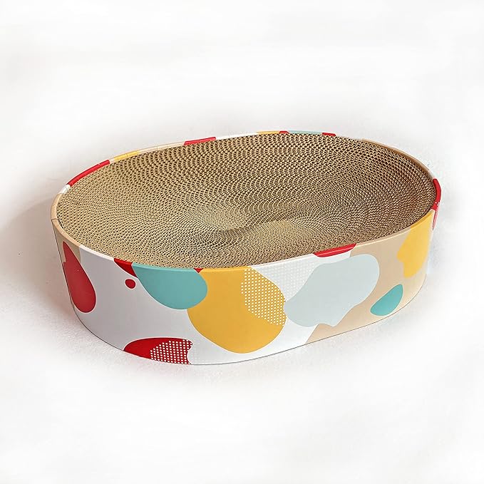 BobbyPet Cat Scratcher Lounge Bed - Lounge Couch for Indoor Cats Oval Shape 17"x13" Long Lasting Furniture