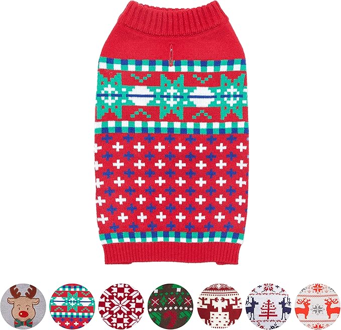 Blueberry Pet for Love of Holiday - Christmas Designer Dog Sweater, Back Length 14", Pack of 1 Clothes for Dogs