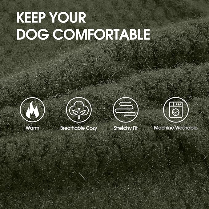 IECOii XXL Dog Sweater - Warm Pullover Vest for Large Dogs, Golden Retriever, Pitbull - Army Green, 2XL