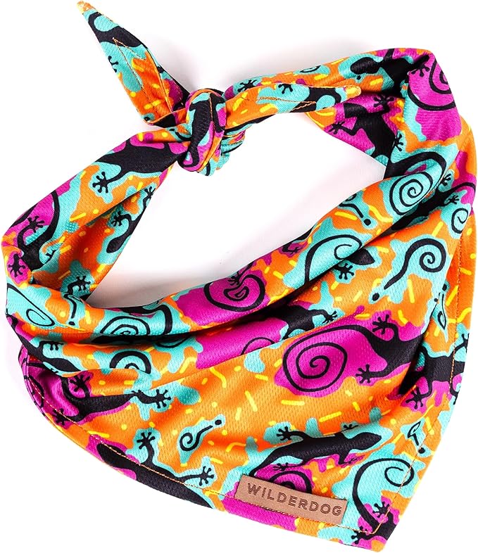Wilderdog Dog Bandana with Lightweight Quick Drying Poly-Blend Mesh Material in The Lizards