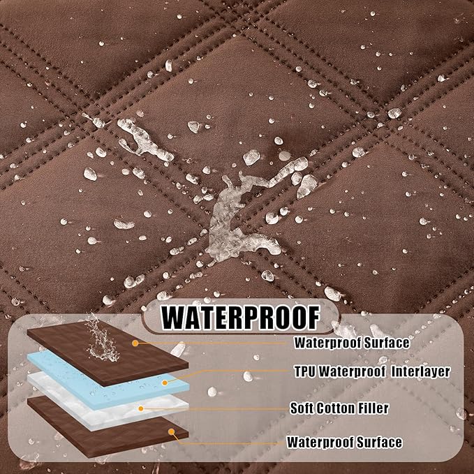 Smiry Waterproof Dog Bed Cover Blanket 40x50, Soft Reversible Pet Blanket, Washable Leakproof Cats Dogs Couch Cover for Sofa, Couch, Furniture, Lattice, Brown/Brown