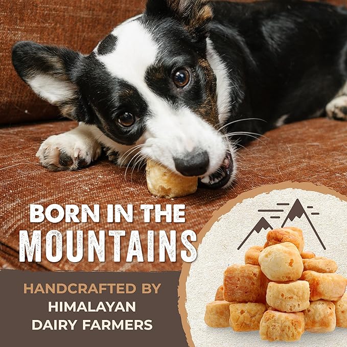 Mighty Paw Yak Cheese Puffs for Dogs - Crunchy All-Natural Pet Treats - Odorless Limited-Ingredient Chews for Puppies & Power-Chewers - Rich in Protein and Calcium - Easy to Chew (8 oz.)