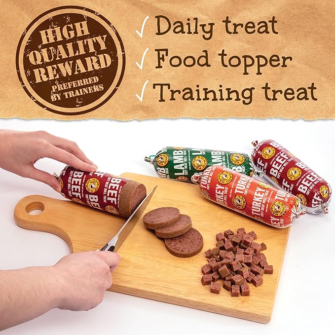 Happy Howie's Soft Meat Roll Treat - Soft Dog Food Rolls, High Protein, Natural Ingredients, for All Dogs, Made in USA - Turkey, 12 Oz (Pack of 6)