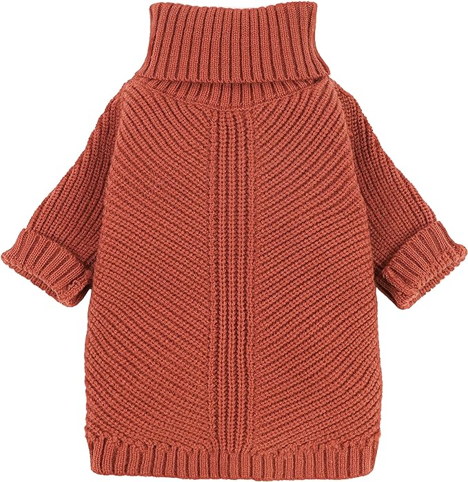 Fitwarm Thermal Knitted Dog Sweater Doggy Winter Coat Pet Clothes Doggie Turtleneck Jacket Puppy Outfits Cat Sweatsuit Red Small