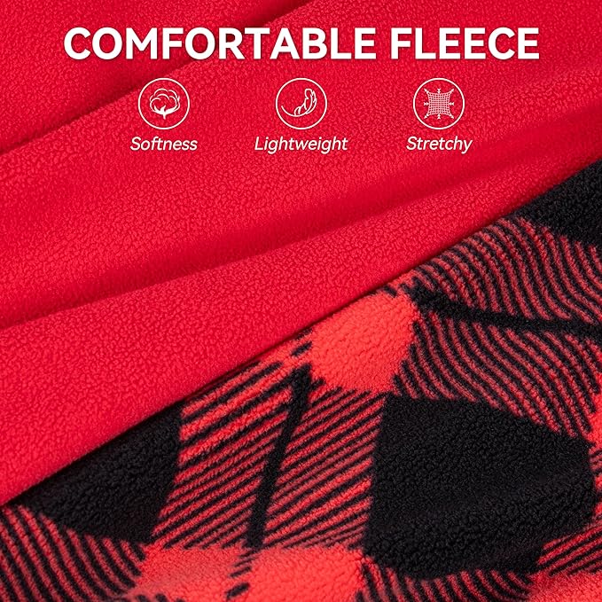cyeollo 2 Pack Large Dog Sweater, Fleece Vest Pullover Sweatshirt Reflective Lightweight Christmas Pet Clothes for Large Dogs Dog Winter Coat Boy & Girl Pet Apparel, Red & Buffalo Plaid XXXL