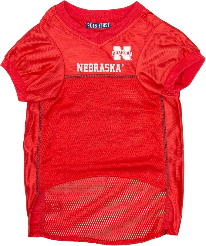 NCAA College Nebraska Huskers Mesh Jersey for Dogs & Cats, Small. Licensed Big Dog Jersey with Your Favorite Football/Basketball College Team (Pack of 3)