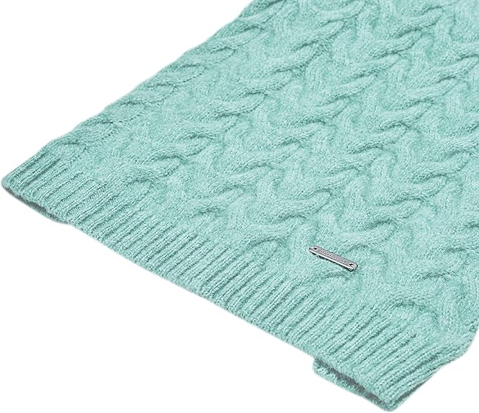 Blueberry Pet Classic Fuzzy Textured Knit Pullover Turtle-Neck Dog Sweater in Heathered Jade, Back Length 10", Super-Soft, Machine Washable
