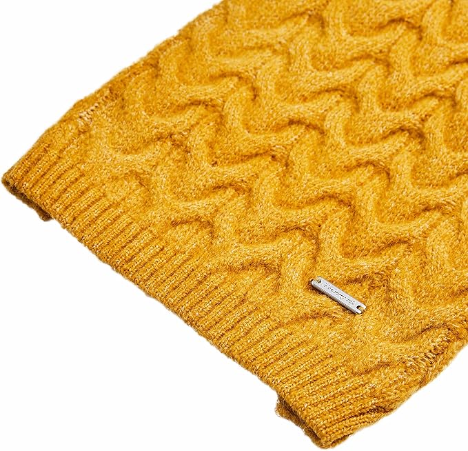 Blueberry Pet Classic Fuzzy Textured Knit Pullover Turtle-Neck Dog Sweater in Mustard Yellow, Back Length 20", Pack of 1 Clothes for Dogs