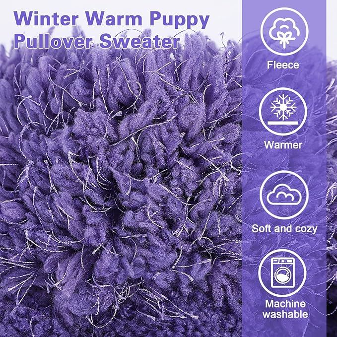 Small Dog Sweater Turtlenecks Dog Sweaters for Small Dogs Winter Fleece Doggy Clothes Puppy Outfits Cold Warm Pet Sweater Puppy Coat Doggie Jacket for Chihuahua Yorkie Teacup Cat Apparel, Purple, S